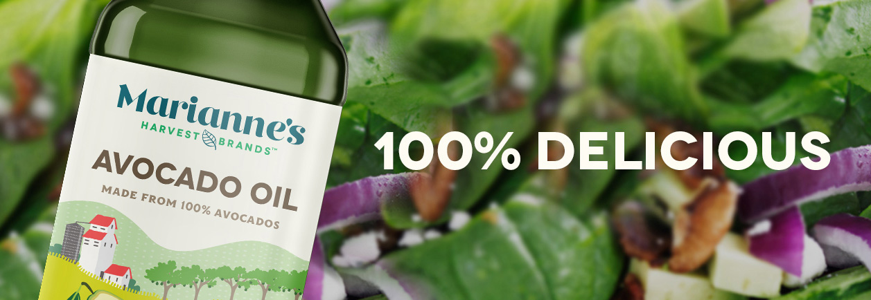 Salad and Marianne\'s Harvest Brand Avocado Oil, Mobile Size